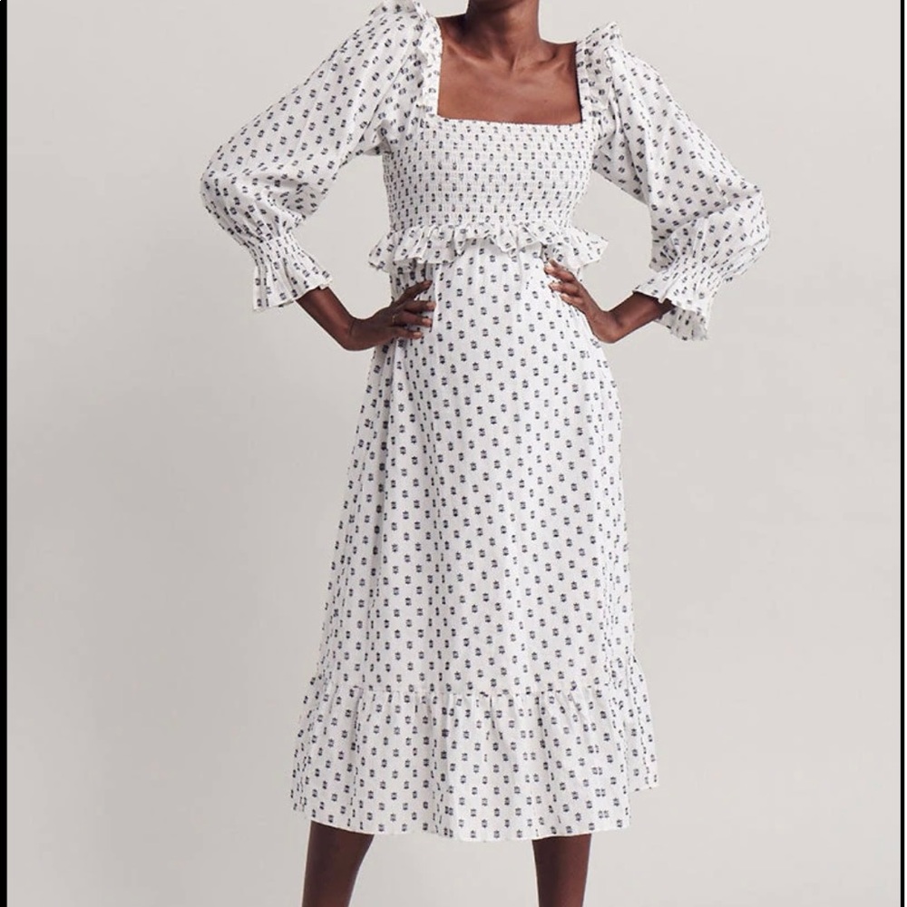 NWT Frances Hart smocked cotton dress